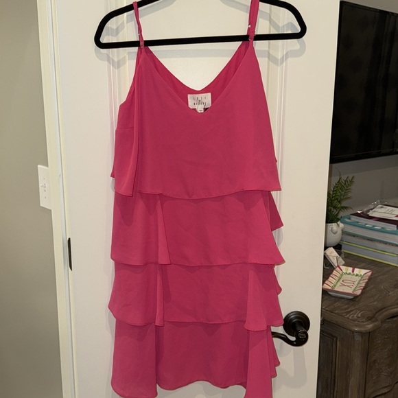 Pink Ruffled Tier Cocktail Dress - Picture 3 of 7
